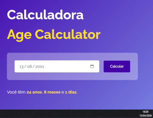 Projeto: Age Calculator